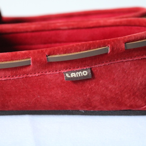 LAMO Red Suede Moccasins Indoor Outdoor Women's Size 9 (fits like an 8.5) Fall - Picture 6 of 12